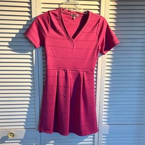 Harper Fuchsia V-Neck Mini Dress